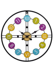 Chronikle Designer Round Multicolor Metal Roman & Full Figure Style Home/Office Decor Wall Clock ( Size: 61 x 1 x 61 CM | Weight: 1730 grm | Color: Multi )
