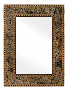 Chronikle Rectangular Mosaic Wooden Frame Golden Home Decor Wall Mirror ( Size: 45 x 2 x 60 CM | Weight: 3925 grm | Color: Golden )