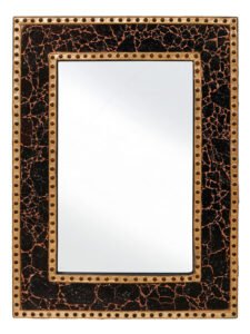 Chronikle Rectangular Mosaic Wooden Frame Red Home Decor Wall Mirror ( Size: 45 x 2 x 60 CM | Weight: 3925 grm | Color: Red )
