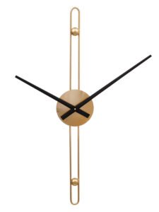 Chronikle Elegant Golden Vertical Design Metal Home/Office Decor Black Needle Wall Clock ( Size: 12 x 4 x 61 CM | Weight: 315 grm | Color: Golden )
