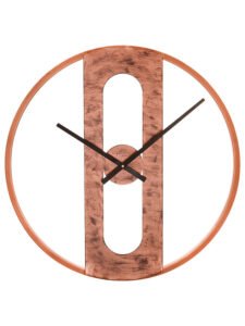 Chronikle Designer Round Copper Color Metal Home/Office Decor Roman Figure Black Needle Wall Clock ( Size: 46 x 1 x 46 CM | Weight: 920 grm | Color: Copper )