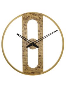 Chronikle Designer Round Golden Metal Home/Office Decor Roman Figure Black Needle Wall Clock ( Size: 46 x 1 x 46 CM | Weight: 920 grm | Color: Golden )