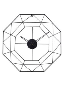 Chronikle Designer Black Octagon Metal Net Style Home/Office Decor Wall Clock ( Size: 58 x 1 x 58 CM | Weight: 950 grm | Color: Black )