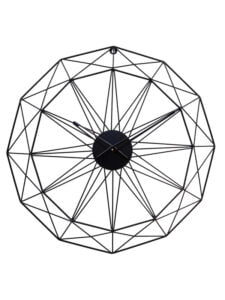 Chronikle Designer Round Black Octagon Metal Net Star Style Home/Office Decor Wall Clock ( Size: 61 x 1 x 61 CM | Weight: 1380 grm | Color: Black )