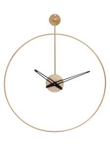 Chronikle Elegant Golden Round Metal Black Needle Home/Office Decor Wall Clock ( Size: 58 x 1 x 67 CM | Weight: 600 grm | Color: Golden )