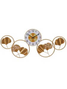 Chronikle Decorative Golden Metal Home/Office Decor Full Figure Wall Clock ( Size: 108 x 1 x 48 CM | Weight: 1500 grm | Color: Golden )