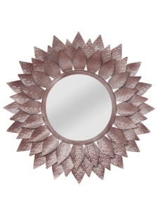 Chronikle Sun Burst Designer Iron Frame Pink Home Decor Wall Mirror ( Size: 64 x 3 x 64 CM | Weight: 2205 grm | Color: Pink )