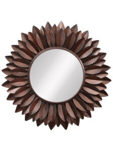 Chronikle Sun Burst Designer Iron Frame Brown Home Decor Wall Mirror ( Size: 63 x 2 x 63 CM | Weight: 2610 grm | Color: Brown )