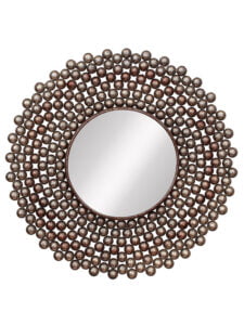 Chronikle Designer Round Iron Frame Brown Home Decor Wall Mirror ( Size: 62 x 2 x 62 CM | Weight: 3360 grm | Color: Brown )