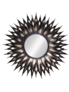 Chronikle Sun Burst Designer Iron Frame Black Home Decor Wall Mirror ( Size: 62 x 2 x 62 CM | Weight: 2180 grm | Color: Black )