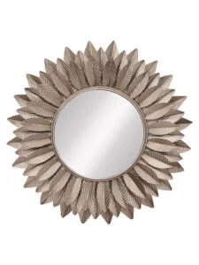 Chronikle Sun Burst Designer Iron Frame Golden Home Decor Wall Mirror ( Size: 68 x 2 x 68 CM | Weight: 2675 grm | Color: Golden )