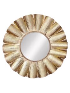 Chronikle Designer Round Iron Frame Golden Home Decor Wall Mirror ( Size: 63 x 2 x 63 CM | Weight: 3180 grm | Color: Golden )