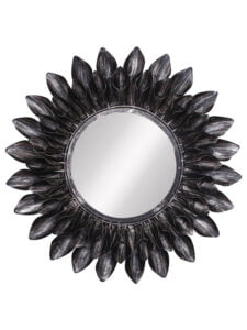 Chronikle Sun Burst Designer Iron Frame Black Home Decor Wall Mirror ( Size: 62 x 2 x 62 CM | Weight: 2620 grm | Color: Black )