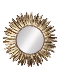 Chronikle Designer Round Iron Frame Golden Home Decor Wall Mirror ( Size: 60 x 2 x 60 CM | Weight: 2000 grm | Color: Golden )