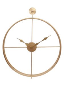 Chronikle Decorative Round Golden Metal Home/Office Decor Wall Clock With Non-Ticking Movement ( Size: 61 x 2 x 74 CM | Weight: 3654 grm | Color: Golden )