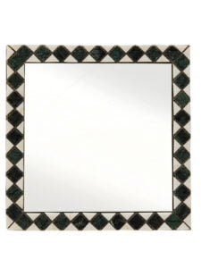 Chronikle Square Design Stone Frame Black Home Decor Wall Mirror ( Size: 31.5 x 2 x 31.5 CM | Weight: 1820 grm | Color: Black )