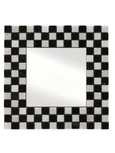 Chronikle Square Stone Frame Black & White Home Decor Wall Mirror ( Size: 30 x 1 x 30 CM | Weight: 2025 grm | Color: Black & White )