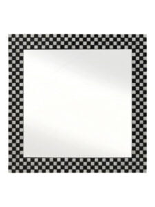 Chronikle Elegant Stone Iron Frame Black and White Home Decor Wall Mirror ( Size: 61 x 2 x 61 CM | Weight: 6500 grm | Color: Black & White )