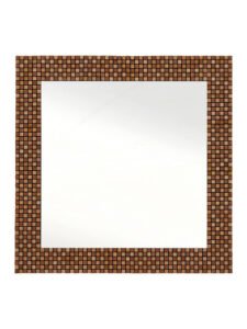 Chronikle Elegant Square Stone Frame Brown and Yellow Home Decor Wall Mirror ( Size: 61 x 2 x 61 CM | Weight: 5180 grm | Color: Brown & Yellow )