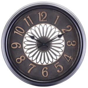 Chronikle Elegant Round Analog Plastic Blue Floral Design Dial Home Decor Wall Clock With Sweep Movement ( Size: 51 x 6 x 51 CM | Weight: 1485 grm | Color: Blue )