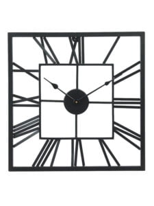 Chronikle Decorative Square Black Analog Metal Home/Office Decor Roman Figure Wall Clock With Non-Ticking Movement ( Size: 45 x 1 x 45 CM | Weight: 1235 grm | Color: Black )