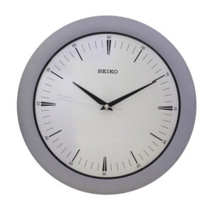 Seiko Elegant Round Grey Plastic Analog Home Decor Wall Clock ( Size: 30 x 3.5 x 30 CM | Weight: 600 grm | Color: Grey )