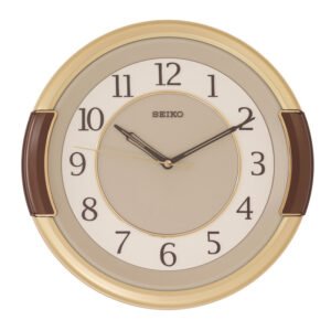 Seiko Elegant Round Brown Plastic Analog Home Decor Wall Clock ( Size: 30 x 4.2 x 30 CM | Weight: 820 grm | Color: Brown )