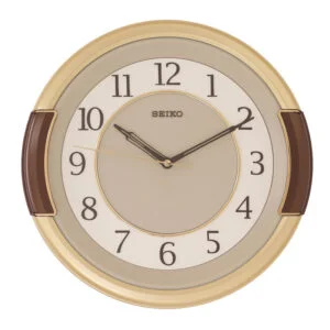 Seiko Elegant Round Brown Plastic Analog Home Decor Wall Clock ( Size: 30 x 4.2 x 30 CM | Weight: 820 grm | Color: Brown )