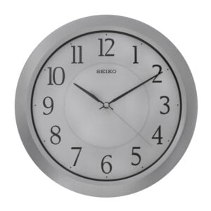 Seiko Elegant Round Grey Analog Plastic Full Figure Home Decor Wall Clock ( Size: 31 x 4 x 31 CM | Weight: 650 grm | Color: Grey )