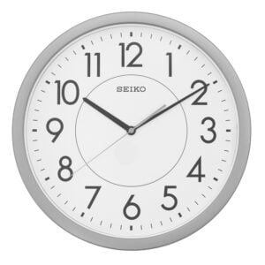 Seiko Classic Round Analog White Plastic Full Figure Home Decor Wall Clock ( Size: 36.1 x 3.9 x 36.1 CM | Weight: 990 grm | Color: Silver )