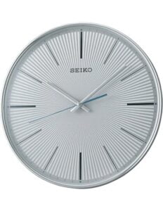 Seiko Elegant Round Plastic Analog Home Decor Wall Clock with Silver Dial ( Size: 29.8 x 4.5 x 29.8 CM | Weight: 760 grm | Color: Silver )
