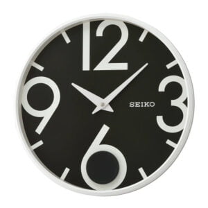 Seiko Elegant Round White Analog Plastic Home Decor Wall Clock with Sweep Movement ( Size: 33 x 6.4 x 33 CM | Weight: 1000 grm | Color: White )