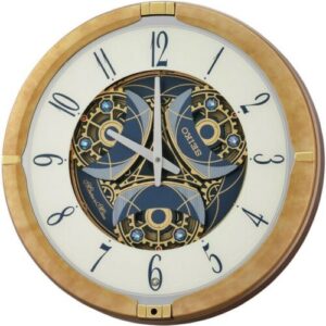 Seiko Elegant Melodies In Motion Round Plastic Analog Home Decor Full Figure Musical Wall Clock ( Size: 39 x 9.6 x 39 CM | Weight: 2700 grm | Color: Golden )