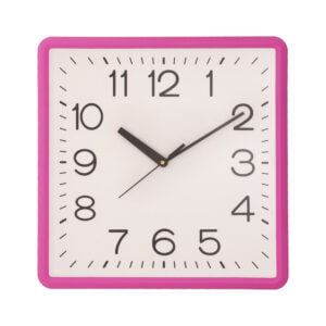 Chronikle Decorative Square Pink Home Decor Plastic Analog Wall Clock ( Size: 31.5 x 5 x 31.5 CM | Color: Pink | Weight: 730 grm )