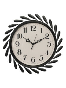 Chronikle Beautiful Analog Floral Design Decorative Round Home/Office Decor Metal Wall Clock With Sweep Movement ( Size: 41 x 5 x 41 CM | Color: Black | Weight: 935 grm )