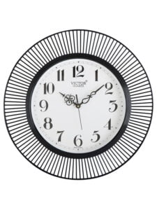 Chronikle Decorative Analog Round Home/Office Decor Adorable Metal Wall Clock With Sweep Movement ( Size: 46 x 5 x 46 CM | Color: Black & Silver | Weight: 1515 grm )