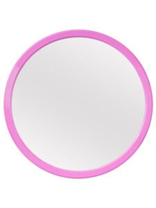 Chronikle Elegant Round Pink Plastic Frame Home Decor Wall Mirror ( Size: 37 x 4 x 37 CM | Weight: 810 grm || Color: Pink )