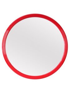 Chronikle Elegant Round Red Plastic Frame Home Decor Wall Mirror ( Size: 37 x 4 x 37 CM | Weight: 810 grm | Color: Red )