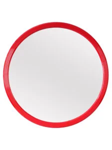 Chronikle Elegant Round Red Plastic Frame Home Decor Wall Mirror ( Size: 37 x 4 x 37 CM | Weight: 810 grm | Color: Red )