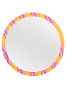 Chronikle Elegant Round Pink Plastic Frame Home Decor Wall Mirror ( Size: 37 x 4 x 37 CM | Weight: 785 grm | Color: Pink )