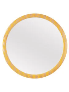 Chronikle Elegant Round Yellow Plastic Frame Home Decor Wall Mirror ( Size: 37 x 4 x 37 CM | Weight: 785 grm | Color: Yellow )