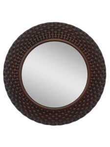 Chronikle Classic Round Brown Plastic Frame Home Decor Wall Mirror ( Size: 40 x 5 x 40 CM | Weight: 635 grm | Color: Brown )