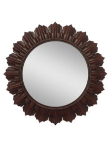 Chronikle Floral Design Brown Plastic Frame Wall Mirror ( Size: 40 x 40 x 6 CM | Color: Brown )