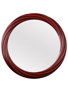 Chronikle Classic Round Red Plastic Frame Home Decor Wall Mirror ( Size: 41 x 4 x 41 CM | Weight: 910 grm | Color: Red )