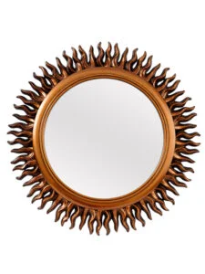 Chronikle Round Sun Burst Designer Copper Color Plastic Frame Home Decor Wall Mirror ( Size: 41 x 4 x 41 CM | Color: Copper | Weight: 635 grm)