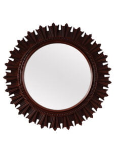 Chronikle Floral Design Round Cola Color Plastic Frame Home Decor Wall Mirror ( Size: 40 x 4 x 40 CM | Color: Cola | Weight: 610 grm )