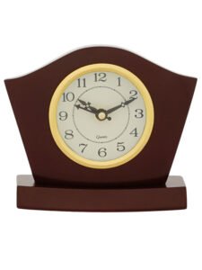 Chronikle Elegant Wooden Analog Cola Color Home Decor Table Clock With Striking Movement ( Size: 14.5 x 6 x 13 CM | Weight: 350 grm | Color: Cola )