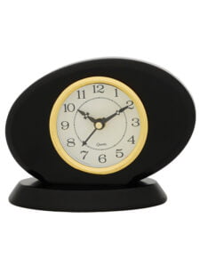 Chronikle Classic Wooden Black Analog Home Decor Table Clock With Striking Movement ( Size: 17 x 7.5 x 12.5 CM | Weight: 380 grm | Color: Black )