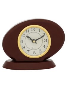 Chronikle Classic Wooden Cola Color Analog Home Decor Table Clock With Striking Movement ( Size: 17 x 7.5 x 12.5 CM | Weight: 380 grm | Color: Cola )