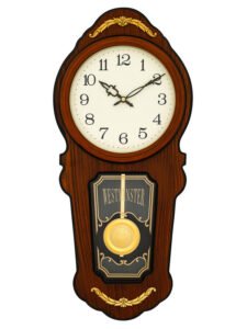 Chronikle Vertical Elegant Wooden Brown Analog Home Decor Pendulum Musical Wall Clock ( Size: 26 x 10.3 x 56 CM | Weight: 1955 grm | Color: Brown )